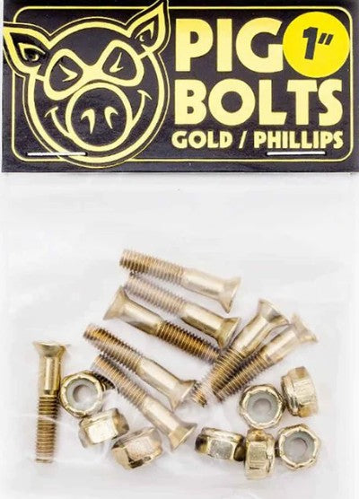 Pig Bolts Gold Phillips 1" Hardware